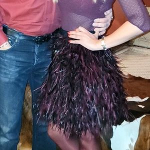 Alice + Olivia Ostrich Feather Skirt